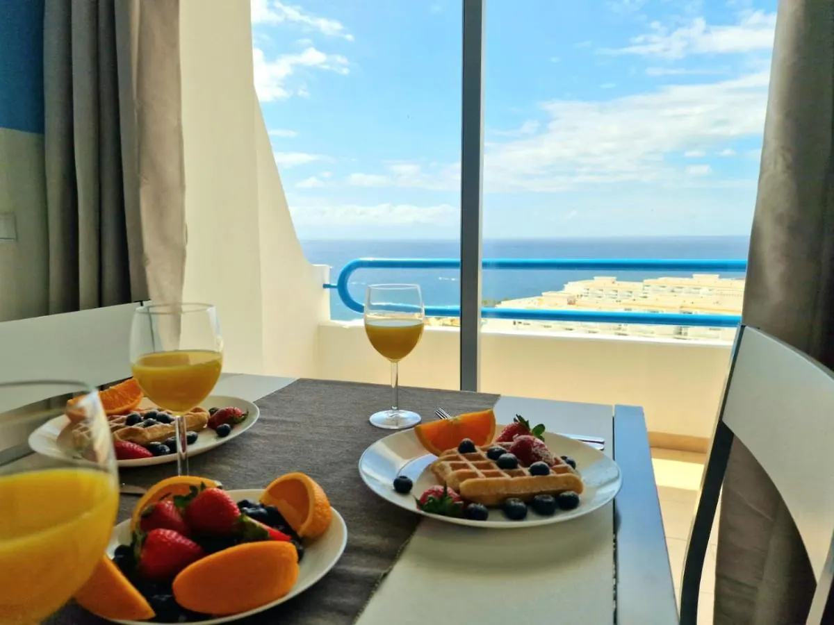 Lovely Blue Studio With Ocean View And Pool, Paraiso 918 Costa Adeje  Spain